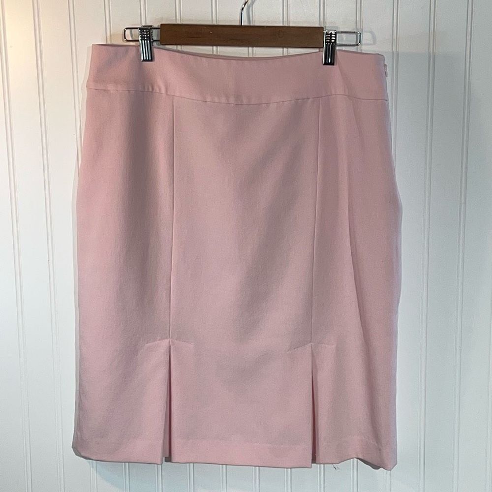 Black Label by Evan-Picone Pencil Skirt Women’s 12 Pink Lined Pleated Classic